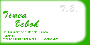timea bebok business card