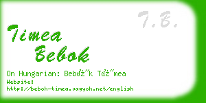 timea bebok business card